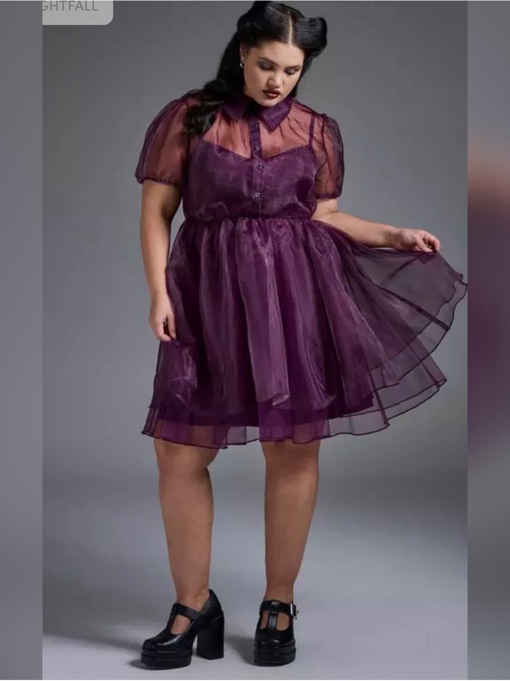 Torrid Nightfall Organza Mini Dress w/ Slip